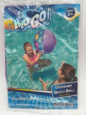 H2OGO! Designer Beach Ball 20" Inflatable Pool Toy For Ages 2+ By Bestway